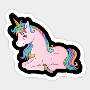 Colorful Unicorn Sitting Sticker